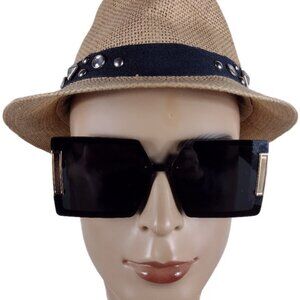 ELLURE SQUARE BLACK  PLACTIC SUNGLASSES # ELS 126